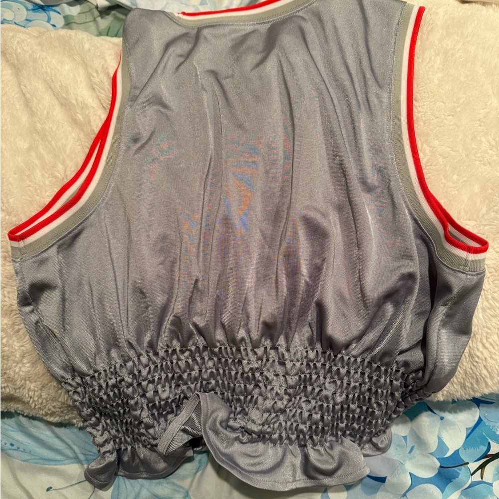 FP Movement by Free People Silver Tank Top with Red Trim - Picture 2 of 3